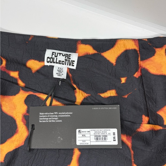 Future Collective Fiery Abstract Print Statement Piece Skirt XXL - Picture 4 of 5